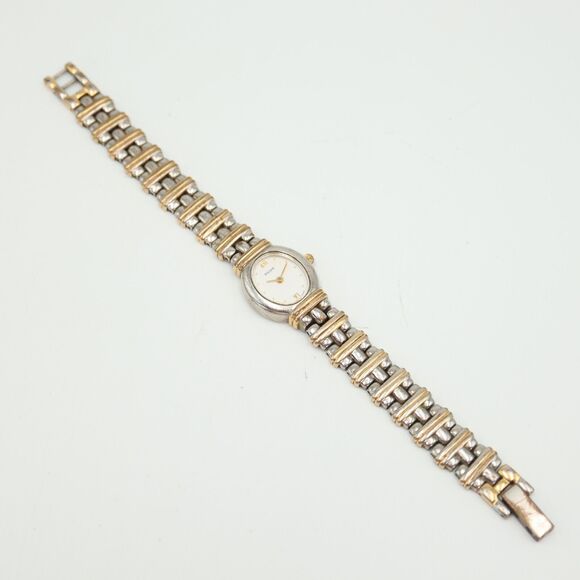 Vintage Pulsar Women Watch 19mm Oval Two Tone Stainless Steel Bracelet V700-X077 - Picture 11 of 16